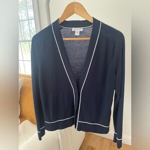 Athleta Women’s Navy Cardigan with White Trim